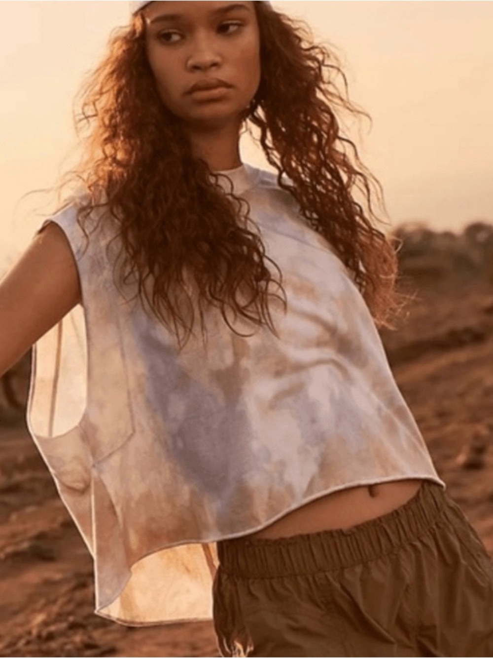 Free People FP movement
Inspire Tank Top Tee Tie-dye Pearlescent
